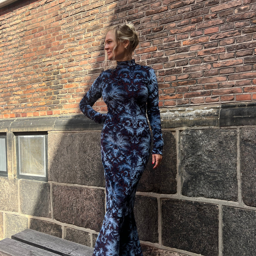 ETRO KNÆLANG VELOUR KJOLE