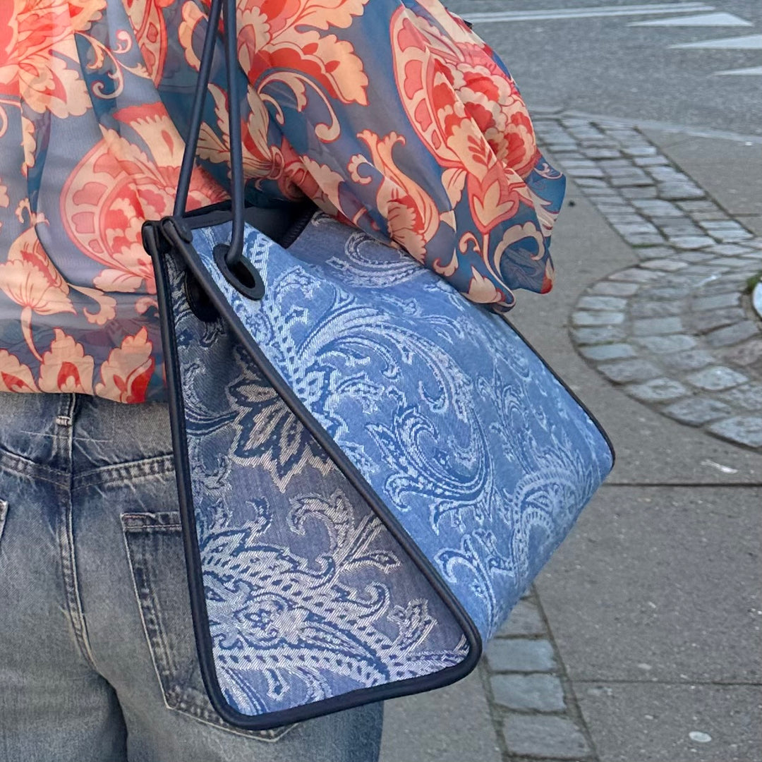 ETRO BLÅ DENIM TASKE