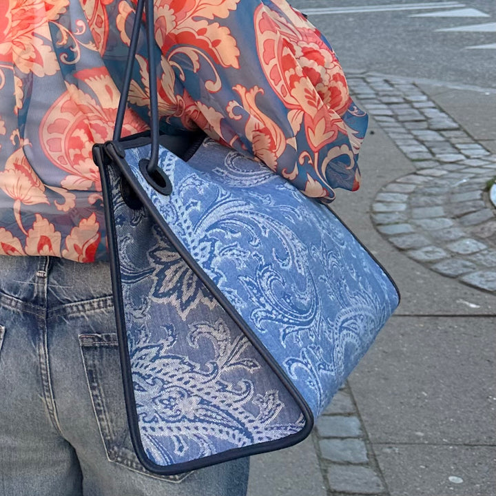 ETRO BLÅ DENIM TASKE