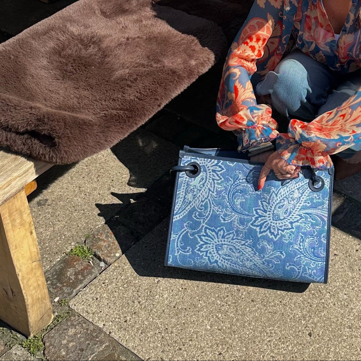 ETRO BLÅ DENIM TASKE