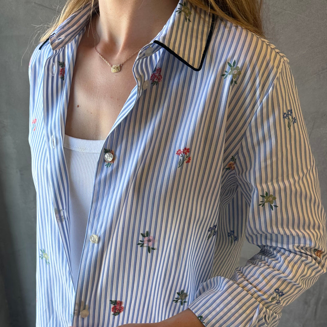 ETRO SKJORTE MED BLOMSTER