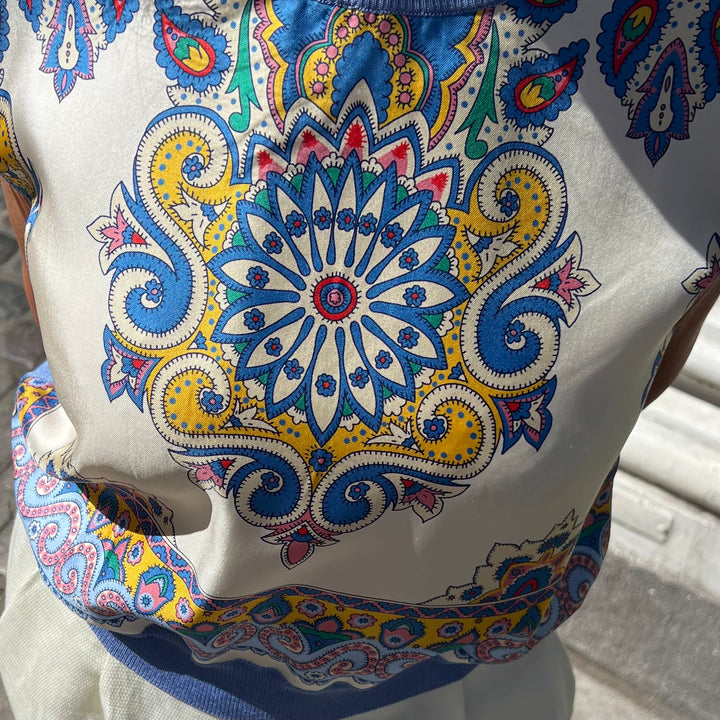 ETRO STRIKKET TSHIRT MED PRINT