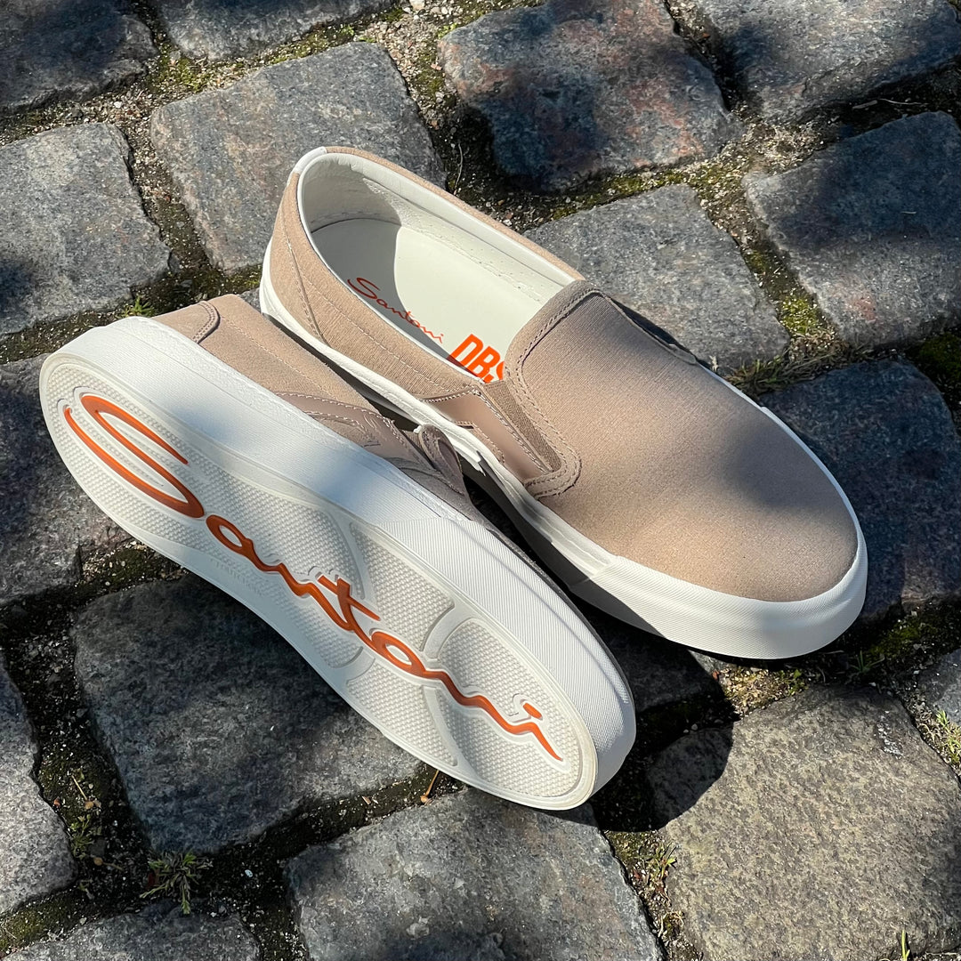 SANTONI CANVAS LOAFERS