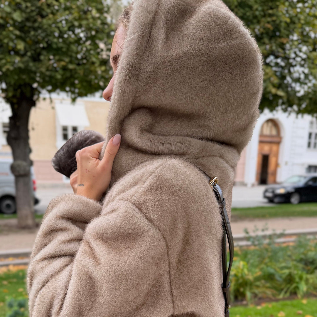 HERNO HOODED FAUX FUR