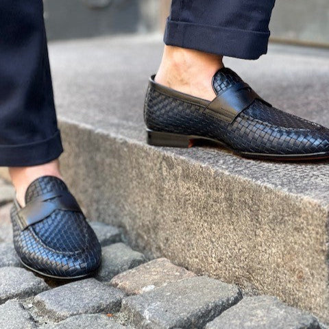 SANTONI LEATHER FLET LOAFER