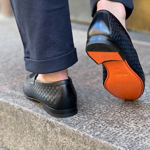 SANTONI LEATHER FLET LOAFER